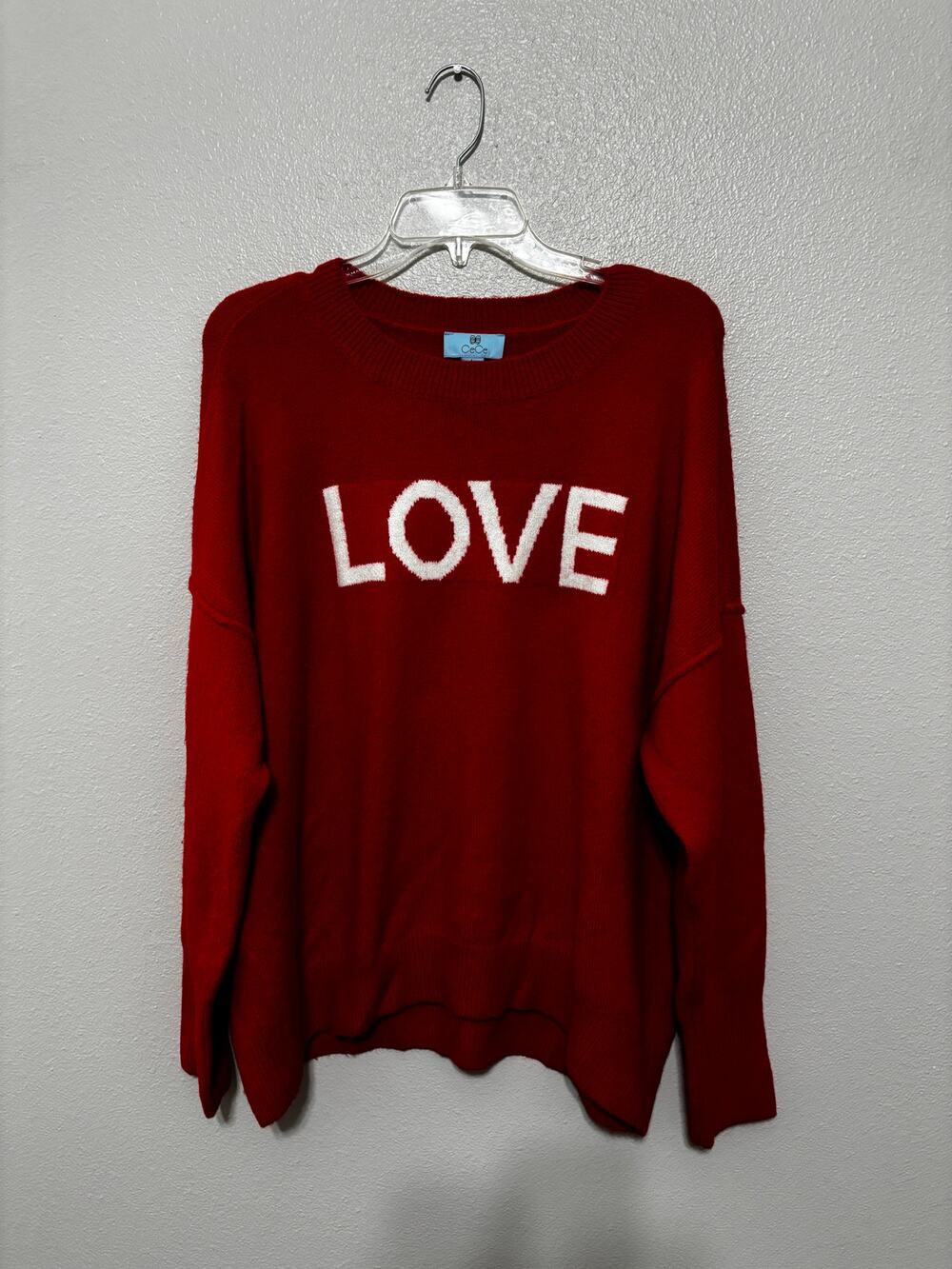 CECE Red "LOVE" Sweater Size L